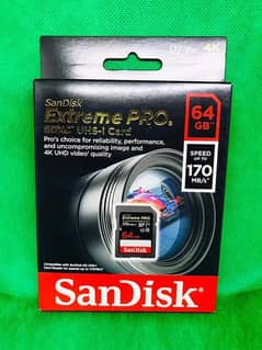 Sandisk 64 gb Extreme Pro SD Card