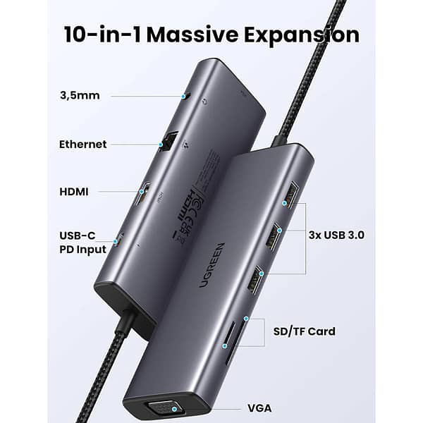 UGREEN 10 in 1 CM498 Type C Multifunction Adapter 3