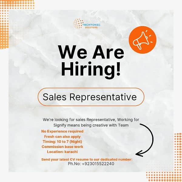 Sales representative urgent need 0