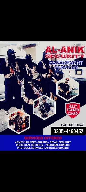 Security guards + protocol guards available 24/7 0