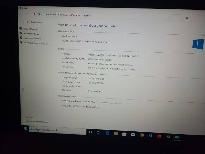 Dell latitude 5400 i5 8generation 8gb ram 256gb ssd in 10/10 condition 13