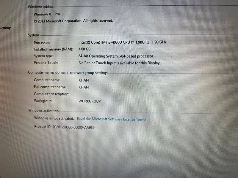 Dell latitude corei3 4 generation 5