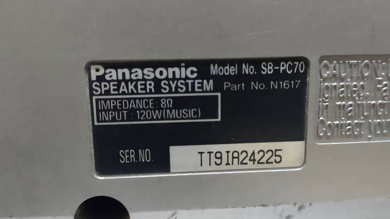 Panasonic Woofer + speaker 6