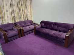 Velvet wood sofa set 6 seater