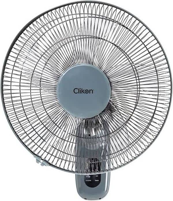 Clikon 16 Inches Wall Fan With Remote Control - 45W- Black 0