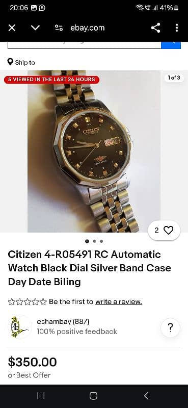 citizen original men's used watch 12