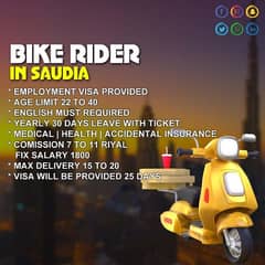 We Need Bike Rider in Saudia Arabia