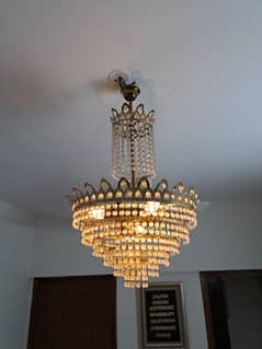 Golden Chandelier with wall lamps