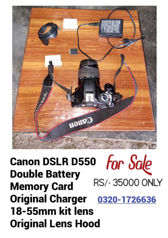 canon 550d With Double Battery, Original charger, Memory card 1