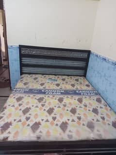 iron bed with mattress