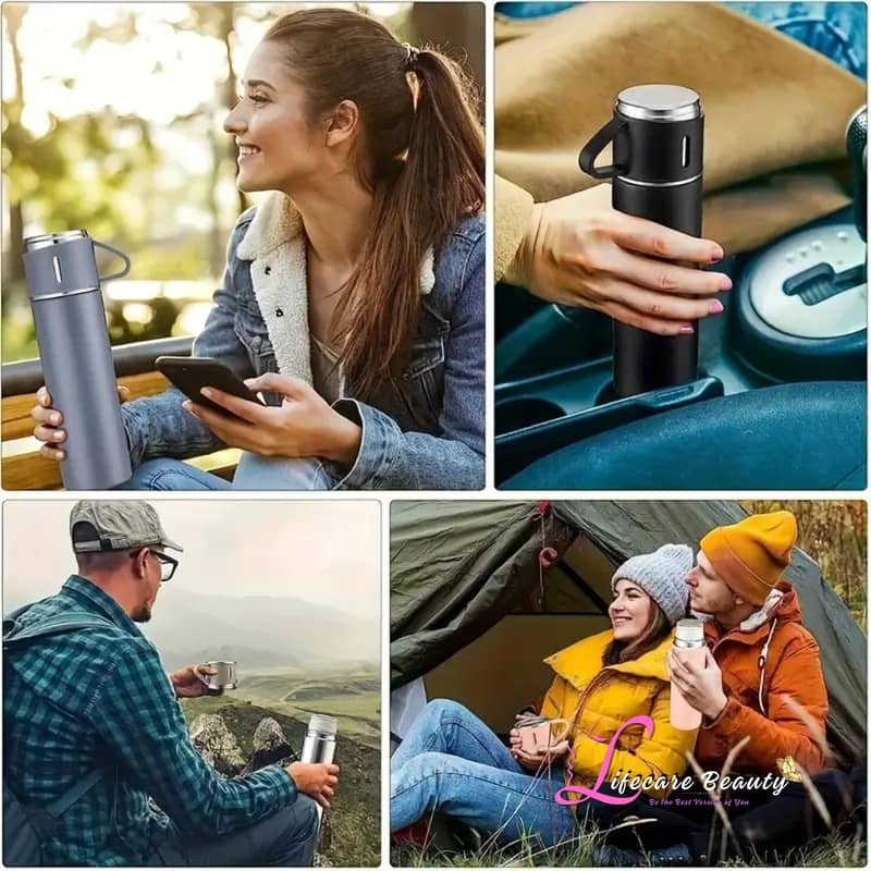 Stainless Steel Vacuum Flask Set Insulated Thermal Mug for Hot & Cold 4