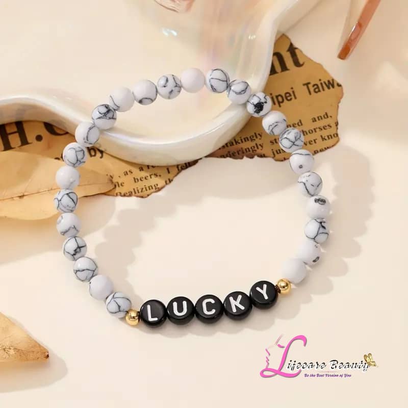 Personalized Natural Stone Bracelet - Custom Name Beads - Perfect Gift 3