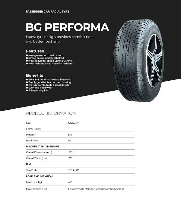 GTR 185/65/R14 (4 Tyre price) (1YEAR WARRENTY) 0