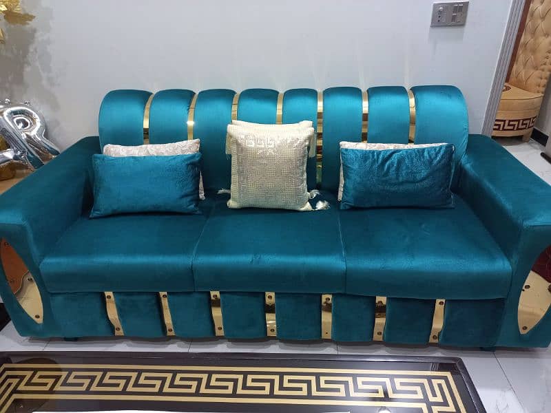 Modern Velvet Sofa Set 4