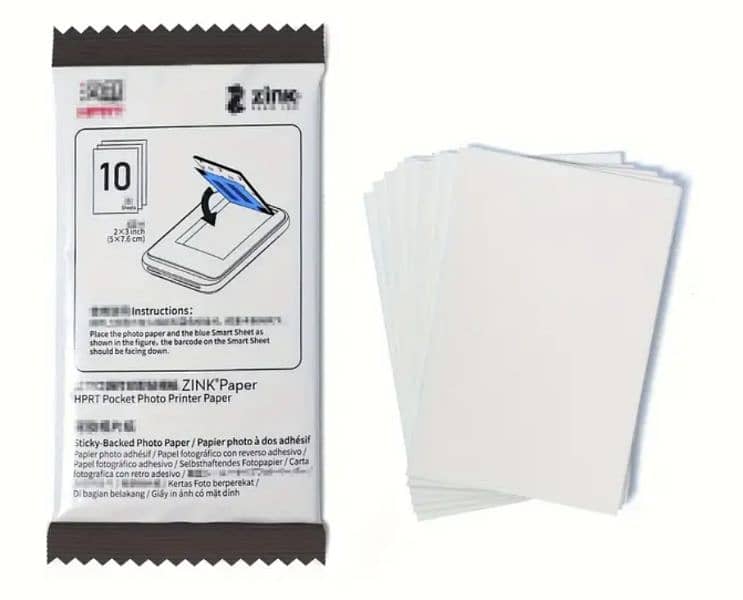 MT53 Printer Photo Paper, 2"x3" (51x76mm), Backing Adhesive, 20 Sheets 2