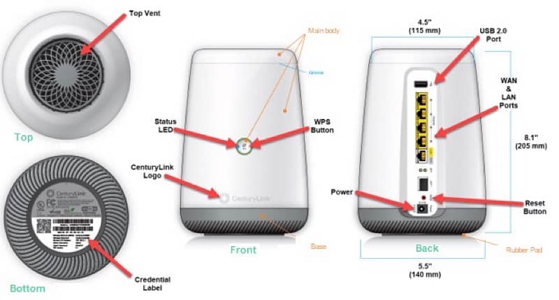 CENTURYLINK C4000XG WiFi 6 AX technology with dual-band 0