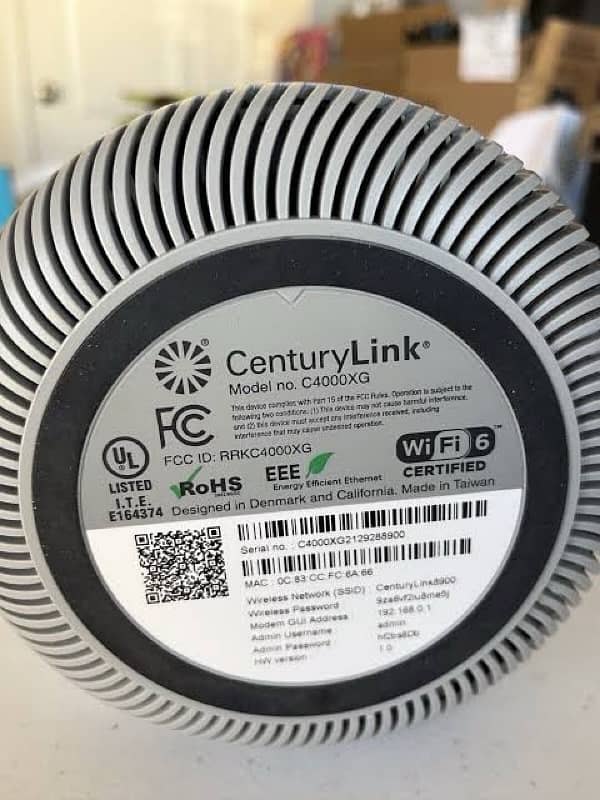 CENTURYLINK C4000XG WiFi 6 AX technology with dual-band 1