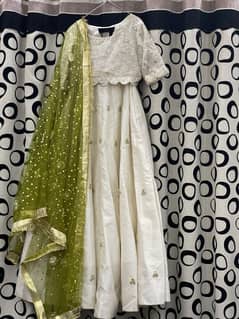 off white raw silk lehnga