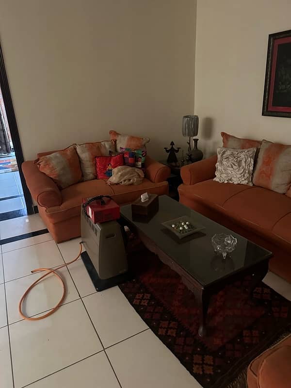 selling Used sofa set 6 seater 1