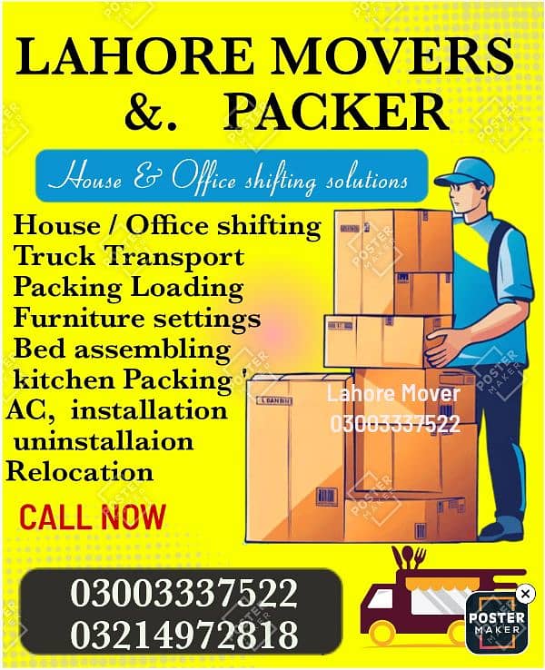 LAHORE MOVERS  PACKER   Shifting moving cargo t 1