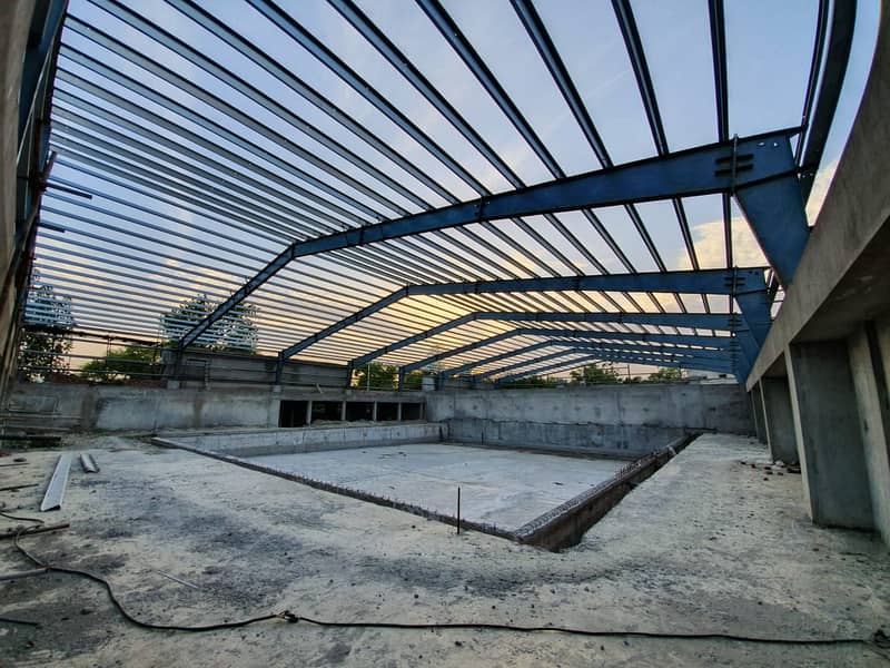 Swimming Pool Shades All Type of Steel Work tensile sheds 2