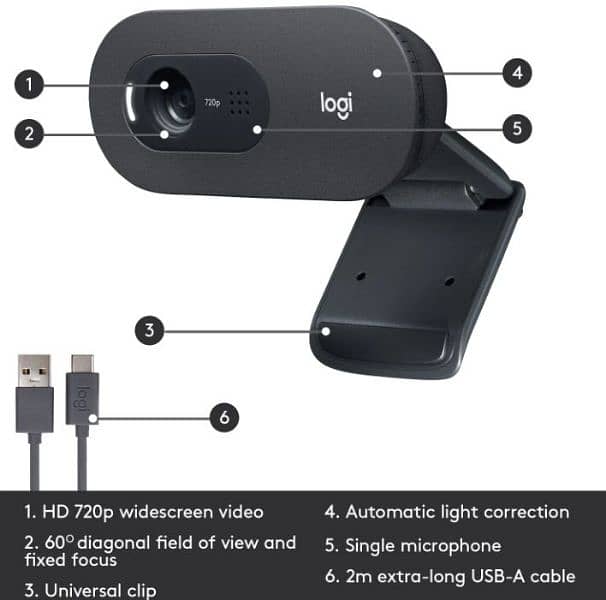 Logitech C505e HD Webcam with 720p and Long-Range Mic (Deliverable) 4