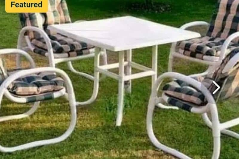 Outdoor Chair/PVC Lawn Chair/Miami Imported 03115799448 4 chair+1Table 1