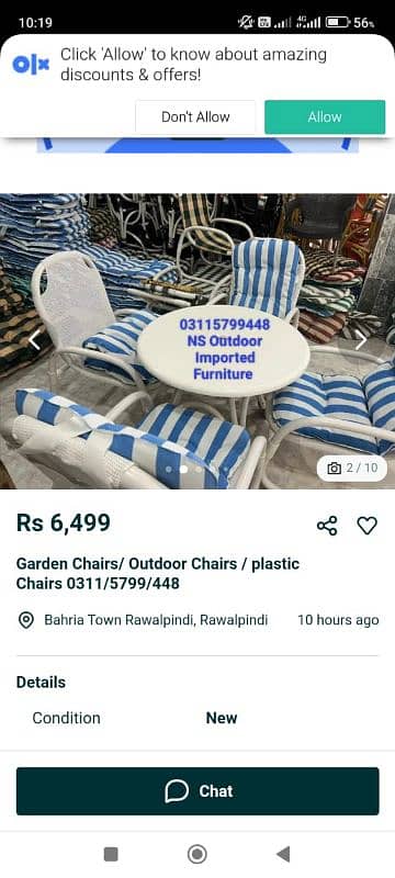 Outdoor Chair/PVC Lawn Chair/Miami Imported 03115799448 4 chair+1Table 6