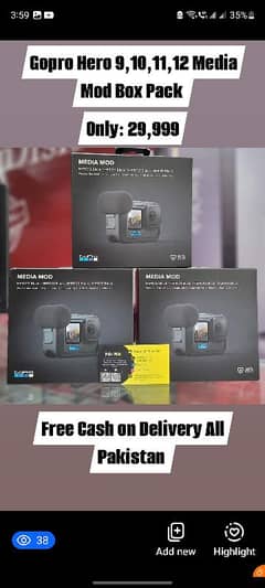 Gopro media mod Gopro 9,10,11,12,13 media mod Gopro 13 me 0324-9107656