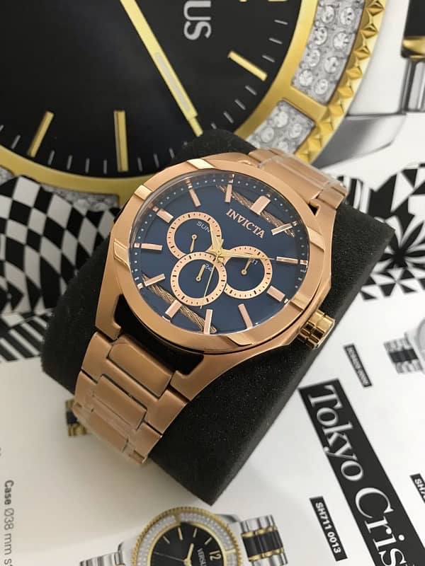 INVICTA-ROSE GOLD-A. P STYLE-NEW ORIGINAL WATCH-RADO-OMEGA-ROLEX-TISSOT 2