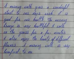 Handwriting assignment work