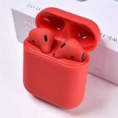 i12 earbuds red colour full new condition for sale