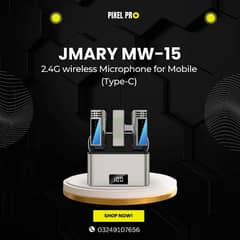 Jmary Dual Wireless Mic noise cancellation for iPhone mic & android