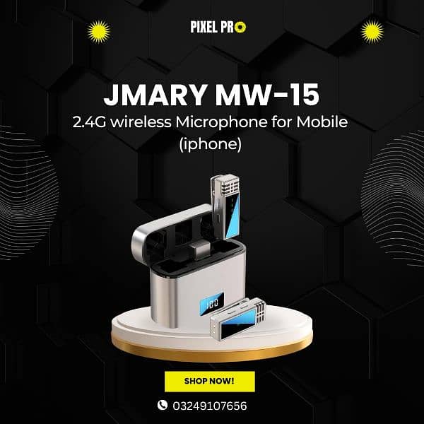 Jmary Dual Wireless Mic noise cancellation for iPhone mic & android 1