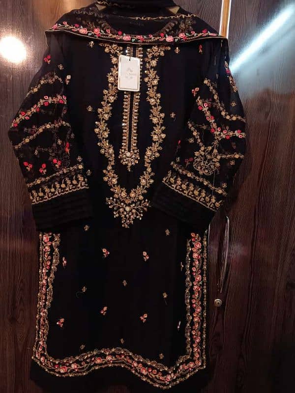 Embroidered Elegance Two piece Suit for Girls and Women 0