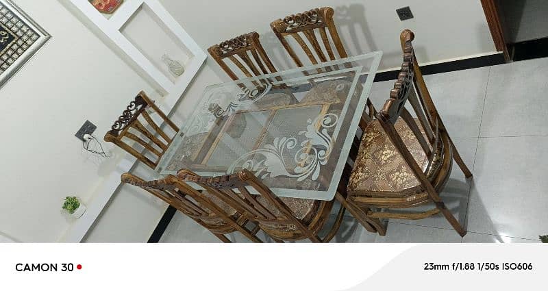 dinning table with 6 chairs urgent sale 1