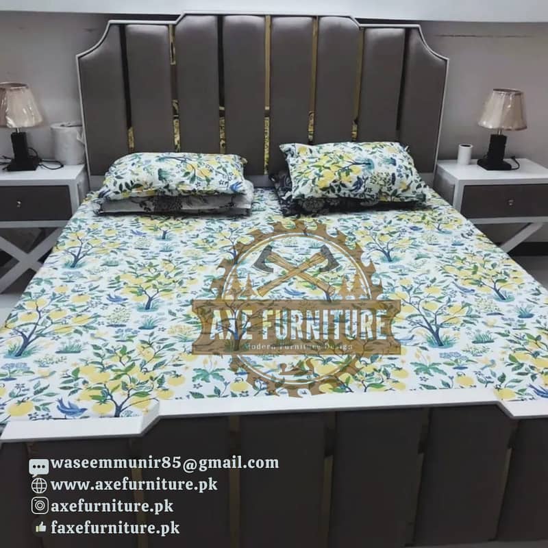 Queen Bed set/side tables/dressing table/home furniture/luxury bed 5