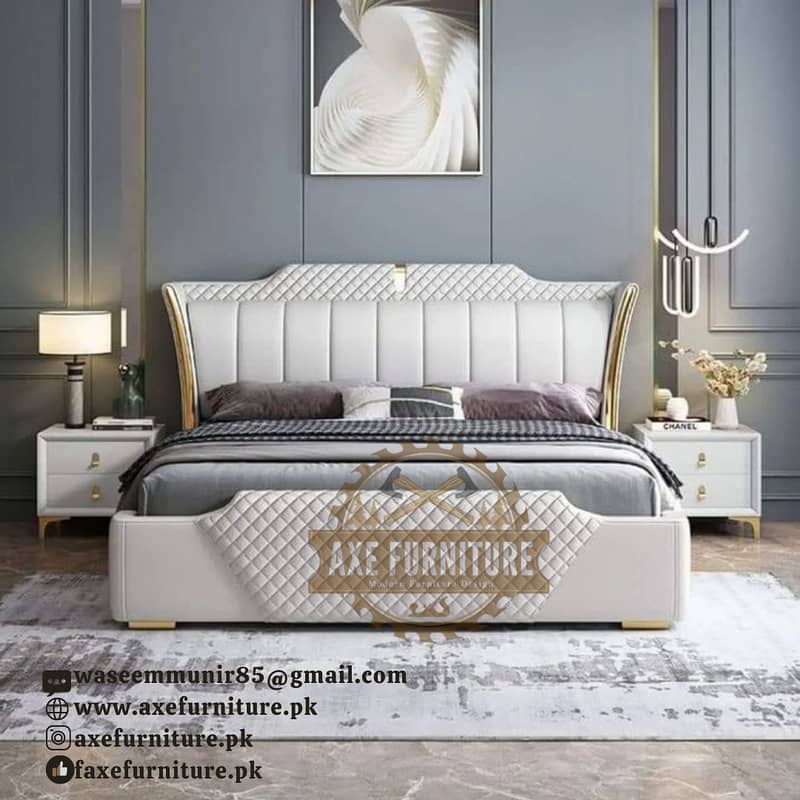 Queen Bed set/side tables/dressing table/home furniture/luxury bed 11