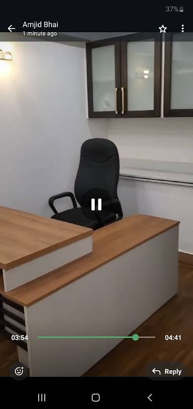 VIP LAVISH FURNISHED OFFICE FOR RENT WITH LIFT GLASS ELEVATION WITH EXCTIVE CHAMBER MAN ROAD FACING FRONT ENTRANCE RENT ALMOST FINAL NOTE 1 MONTH COMMISSION RENT SERVICE CHARGES MUST 16