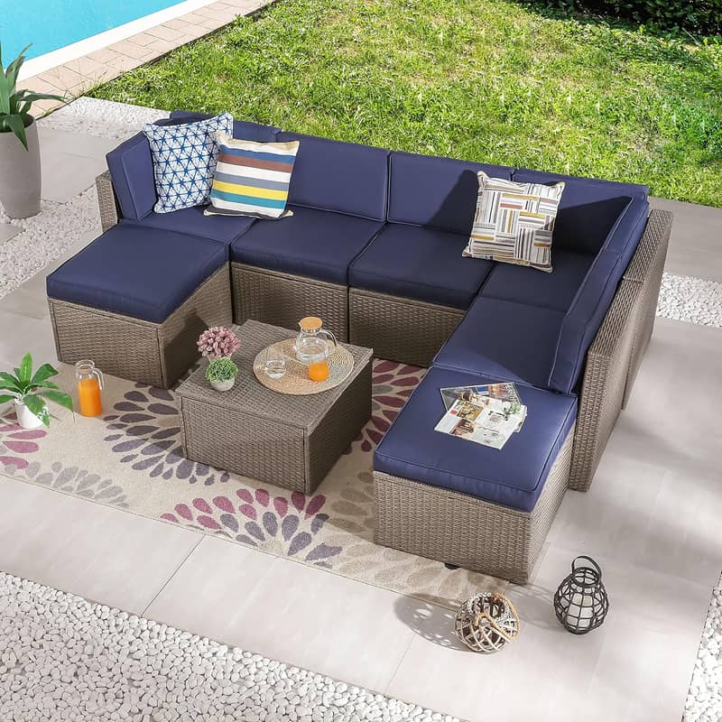 Garden Lawn Outdoor Patio Sofas, Rattan Seater 5