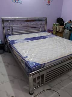 king size steel  and single iron bed