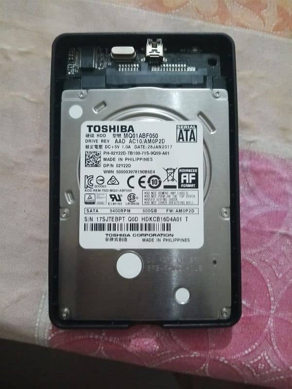 External hard drive 500 gb 100 % health 1