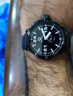 Large Size Black Stainless-steel Teamwise side second watch in 6500