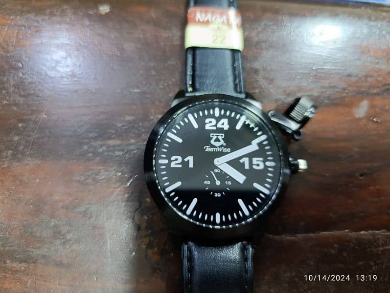 Large Size Black Stainless-steel Teamwise side second watch in 6500 11