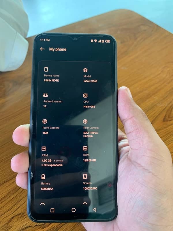 Infinix Note 11 128gb with full packing PTA Approved 3