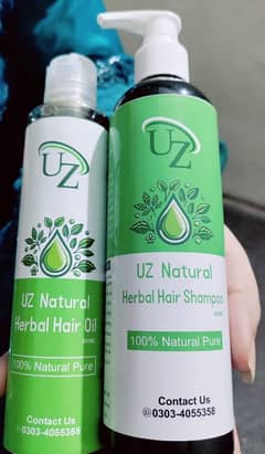 UZ Natural Herbal Hair Oil 2 Products Shampoo Also include