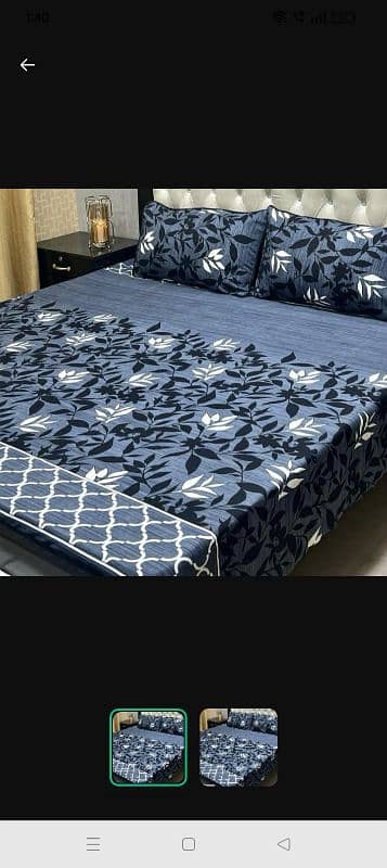 3pcs Crystal Cotton Printed Double Bedsheets 0