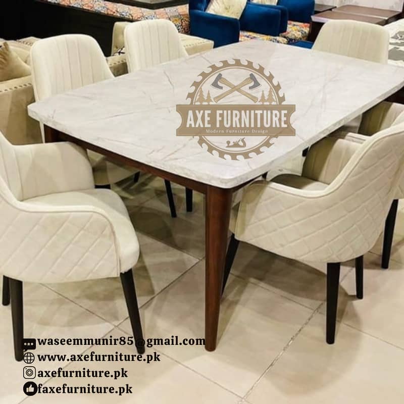 10 seater dining table set/marble top table/chairs/luxury dining set 3