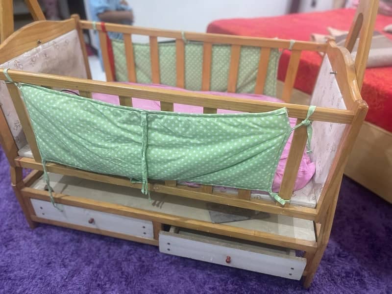 kids baby cot with drawer 0