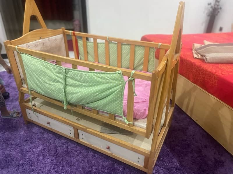 kids baby cot with drawer 2